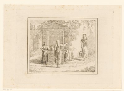 Kobiety przy studni Sceny z życia codziennego we Włoszech (tytuł serii) Figure prese dal vero (tytuł serii na obiekcie) autorstwa Friedrich Rehberg