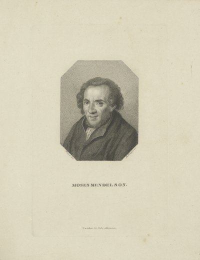 Portret Mojżesza Mendelssohna 1729-1786 , 1818. autorstwa Friedrich Wilhelm Bollinger