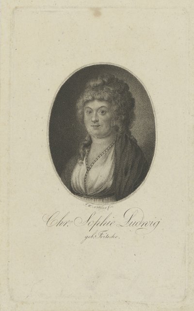 Portret autorki Christiane Sophie Ludwig, z domu Fritsche 1764-1815 , c. 1810. autorstwa Friedrich Wilhelm Nettling