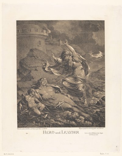 Bohater i Leander Hero und Leander (tytuł na obiekcie) autorstwa Friedrich Wilhelm Reuter