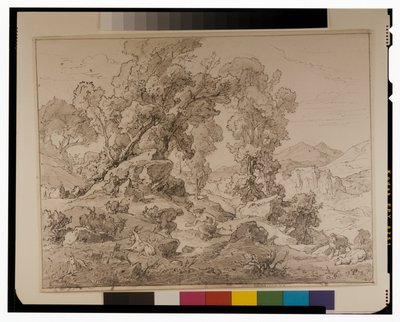 Faun i nimfa w krajobrazie Arkadii autorstwa Friedrich the Elder Preller