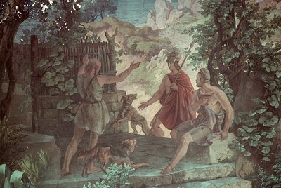 Odyseusz u świniopasa Eumaeus, Sceny z Odysei autorstwa Friedrich the Elder Preller