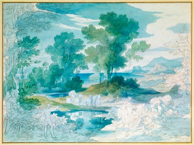 Ulisses i Nausicaa (akwarela) autorstwa Friedrich the Elder Preller