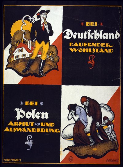 Niemiecki plakat antypolski autorstwa Fritz Gottfried Kirchbach