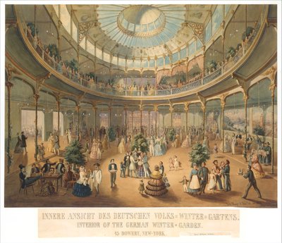 Widok wnętrza ogrodu zimowego Niemiec Ludowej. Wnętrze Niemieckiego Ogrodu Zimowego..., 1856. autorstwa Fritz Meyer