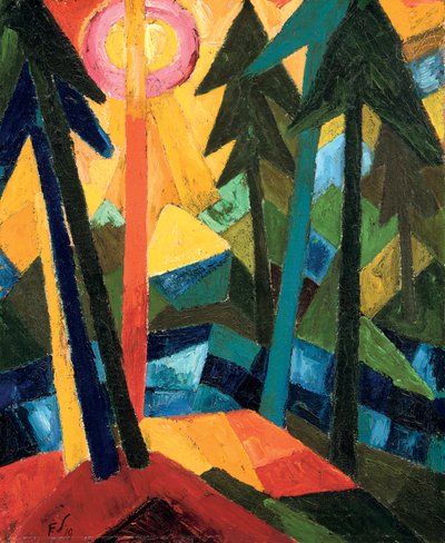 Las (ze słońcem); Wald (mit Sonne) autorstwa Fritz Schaefler