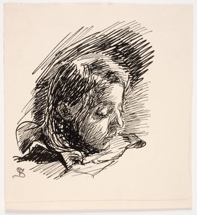 Głowa córki artysty Clara (Nolle) autorstwa Fritz Syberg