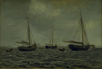 Statki na kotwicy autorstwa Fritz Syberg