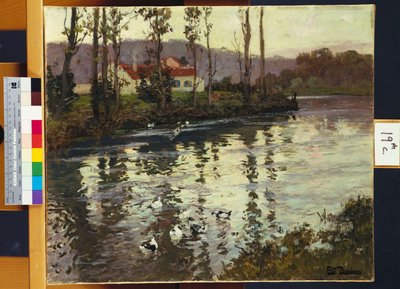 Krajobraz rzeczny z kaczkami autorstwa Frits Thaulow