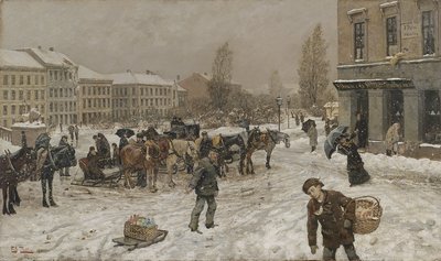 Plac Parlamentu autorstwa Fritz Thaulow