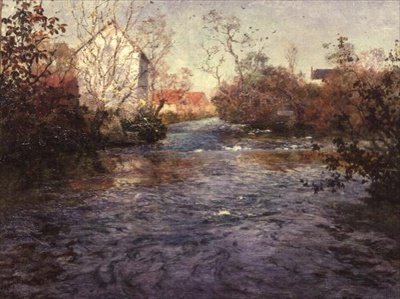 Błękitna Rzeka Amiens autorstwa Fritz Thaulow