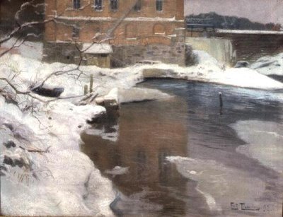 Młyn Lysakera autorstwa Fritz Thaulow