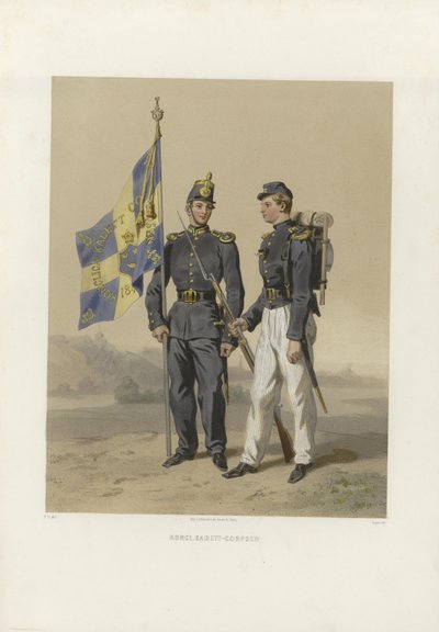 Ilustracja zaczerpnięta z książki Armie szwedzkie i norweskie oraz floty w ich aktualnym mundurze autorstwa Dardela, Fritza von i opublikowana przez Bonniera (patrz, 1863) autorstwa Fritz von Dardel
