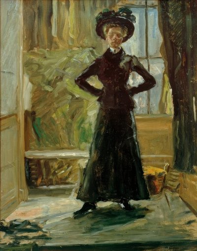 Portret córki w czarnym kostiumie autorstwa Fritz von Uhde
