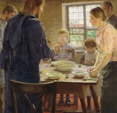 Chrystus z chłopami (detal), ok. 1887-88 (olej na desce) autorstwa Fritz von Uhde