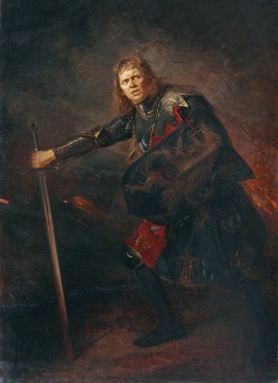 Aktor Alois Wohlmuth jako Ryszard III. autorstwa Fritz von Uhde