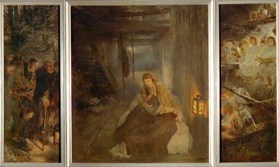 Święta Noc. Święta Noc. Tryptyk, po lewej autorstwa Fritz von Uhde