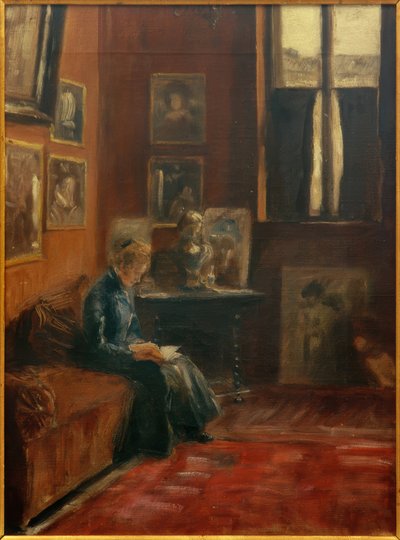 Czytelnik w pracowni w domu Starnbergów autorstwa Fritz von Uhde