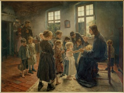 Niech dzieci przyjdą do mnie autorstwa Fritz von Uhde