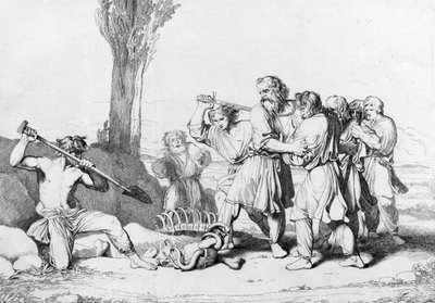 Śmierć wielkiego księcia Olega przed 1839 r. autorstwa Fyodor Antonovich Bruni