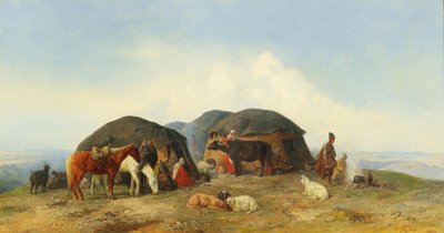 Odpoczywający pasterze bydła na Północnym Kaukazie, 1874. autorstwa Fyodor Ilyich Baykov
