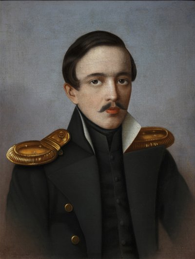 Portret poety Michaiła Lermontowa 1814-1841, 1887 autorstwa G.F. Krylov