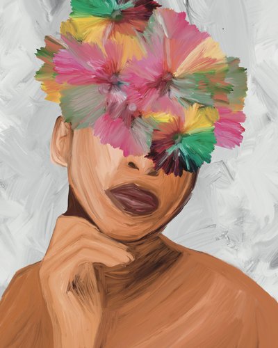 Portret kobiety w kwiatach autorstwa GIovanna Gil Alves