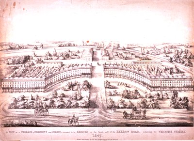 Harrow Road, Paddington, 1847 r. autorstwa G.L. Lee