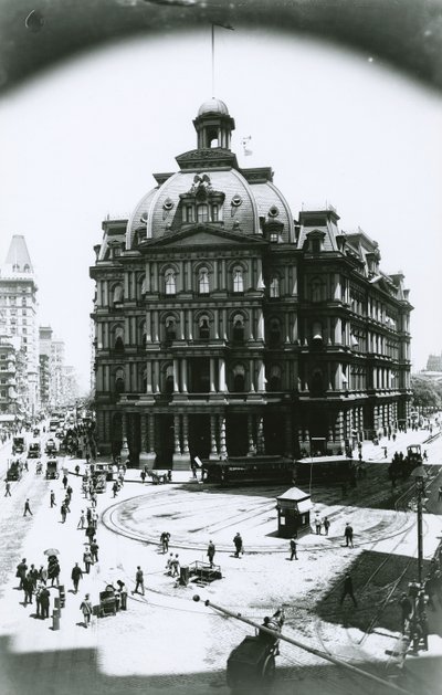 Old Post Office, Broadway and Park Row, Nowy Jork, ok. 1900 autorstwa G.P. Hall und Sohn