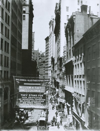 Taft i Sherman Banner na Maiden Lane, Nowy Jork, 1908 autorstwa G.P. Hall und Sohn