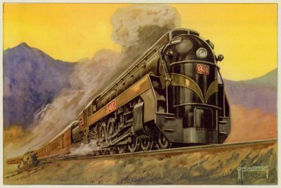Canadian National Railway, Express Streamlined Locomotive nr 6400, 4-8-4 (kolor lito) autorstwa G.P. Micklewright
