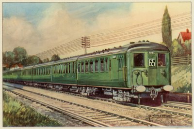 Southern Railway, Electric Express z London Bridge do Eastbourne (kolor lito) autorstwa G.P. Micklewright