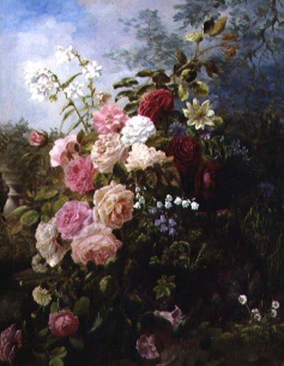 Martwa natura z różami autorstwa G.R. Barr