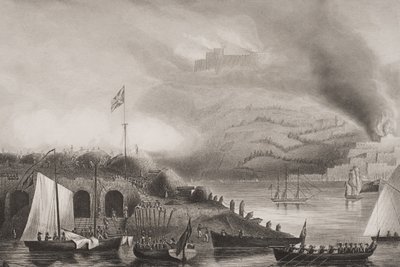 Szturm na San Sebastian, 31 sierpnia 1813, ilustracja z „Bitwy Anglii na morzu i lądzie” Lieuta. płk Williams (grawerowanie) autorstwa G.W. Terry