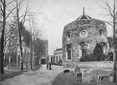 Bury St. Edmunds: wieża, kościół i opactwo, ok. 1896 r. autorstwa G. A. Nichols