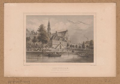 Widok na Westerkerk w Amsterdamie z Keizersgracht Amsterdam, Westerkerk Keizersgracht (tytuł na obiekcie) autorstwa G. Hess