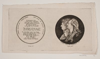 Medalion z portretami Ludwika XVI, jego królowej i syna autorstwa G. N. Angelo