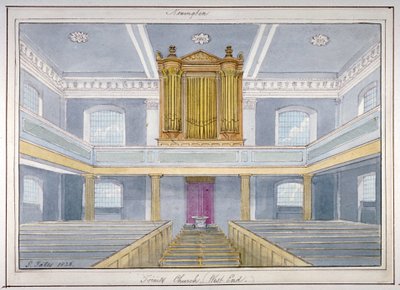 Wnętrze kościoła Świętej Trójcy, Newington, Southwark, Londyn, 1826 autorstwa G Yates