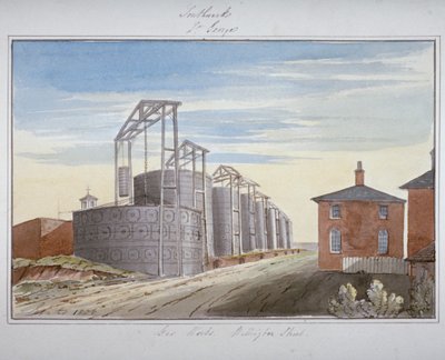 Widok gazowni na Pocock Street, Southwark, Londyn, 1826 autorstwa G Yates