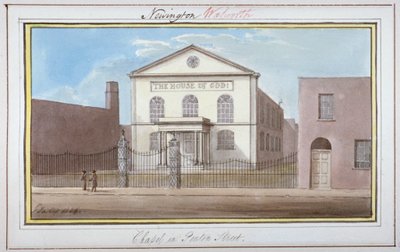 Widok kaplicy przy Penton Street, Southwark, Londyn, 1825 autorstwa G Yates