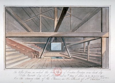 Widok założenia London Bridge, 1825 autorstwa G Yates