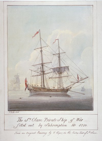 Okręt wojenny „St Olave”, 1826 autorstwa G Yates