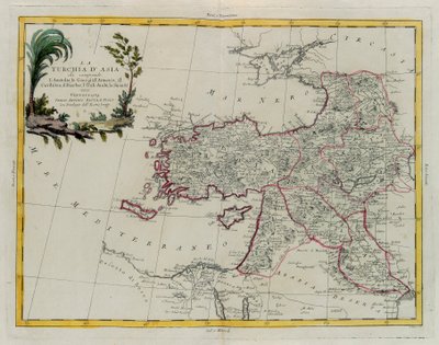 Turcja azjatycka, w tym Antolia, Gruzja, Armenia, Kurdestan, Diarbec, Irak-Arabi, Syria, rycina G. Zulianiego zaczerpnięta z tomu IV „Najnowszego Atlasu” wydanego w Wenecji w 1784 r. przez Antonio Zattę, zbiory prywatne autorstwa G. Zuliani
