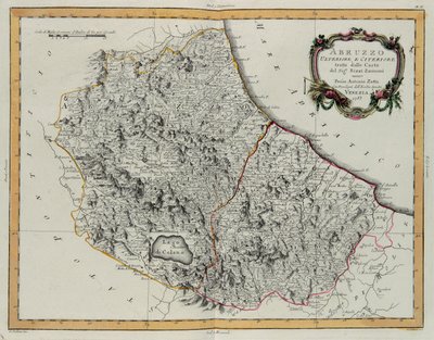 Dalej i dalej Abruzzo, rycina G. Zulianiego zaczerpnięta z Tome II „Najnowszego Atlasu” wydanego w Wenecji w 1783 r. przez Antonio Zattę, zbiory prywatne autorstwa G. Zuliani