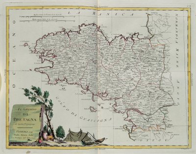 Zatoka Bretońska, rycina G. Zulianiego zaczerpnięta z Tomu I najnowszego Atlasu wydanego w Wenecji w 1777 r. przez Antonio Zattę, kolekcja prywatna autorstwa G. Zuliani