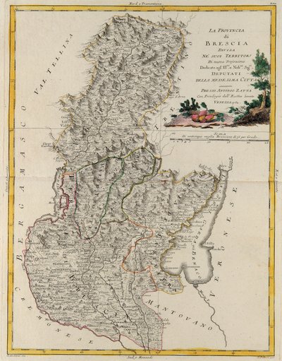 Obszar ziemski państwa Veneto: Brescia, rycina G. Zulianiego zaczerpnięta z Tome II „Najnowszego Atlasu” wydanego w Wenecji w 1783 r. przez Antonio Zattę, zbiory prywatne autorstwa G. Zuliani