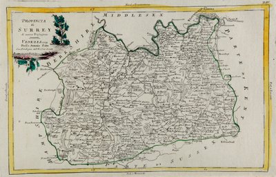 Prowincja Surrey, rycina G. Zulianiego zaczerpnięta z tomu I „Najnowszego Atlasu” wydanego w Wenecji w 1779 r. przez Antonio Zattę, kolekcja prywatna autorstwa G. Zuliani