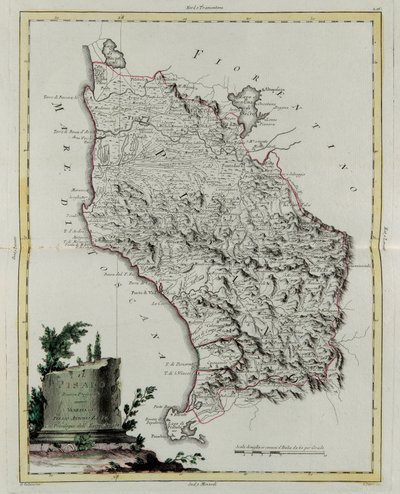 Terytorium Pizy, rycina G. Zulianiego zaczerpnięta z tomu II „Najnowszego Atlasu” wydanego w Wenecji w 1783 r. przez Antonio Zattę, zbiory prywatne autorstwa G. Zuliani