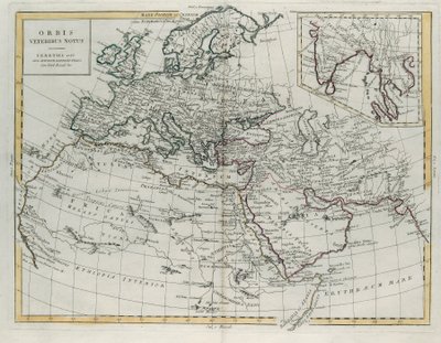 Świat znany starożytnym, rycina G. Zulianiego zaczerpnięta z tomu IV najnowszego Atlasu wydanego w Wenecji w 1785 roku przez Antonio Zattę, kolekcja prywatna autorstwa G. Zuliani