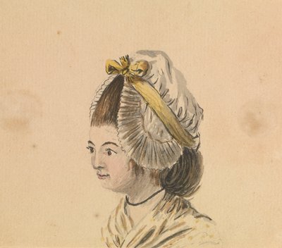 Głowa kobiety w czepku z falbanką, ok. 1774 (akwarela) autorstwa Gabriel Bray